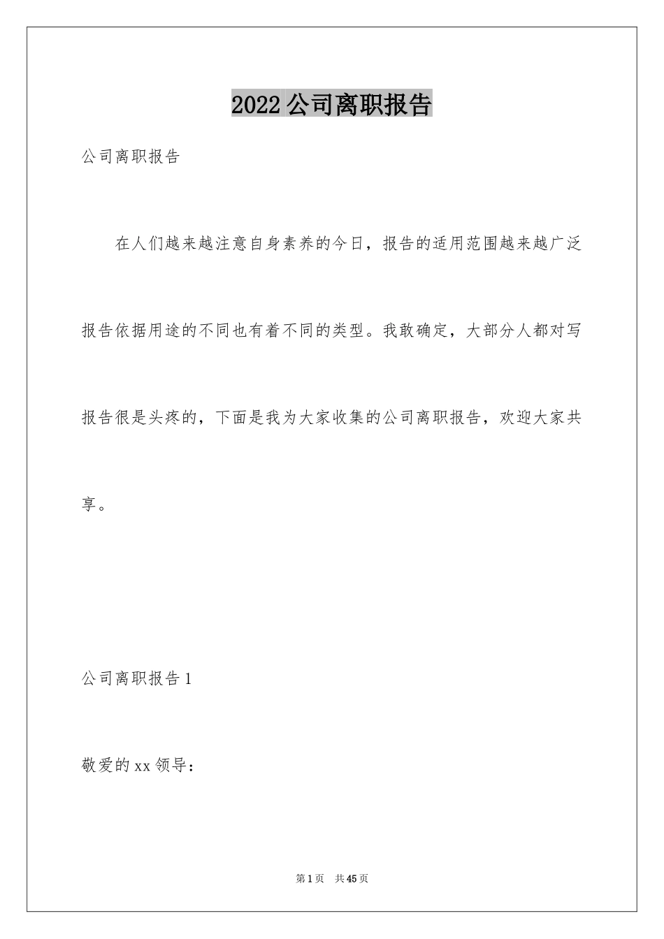 2024公司离职报告_第1页