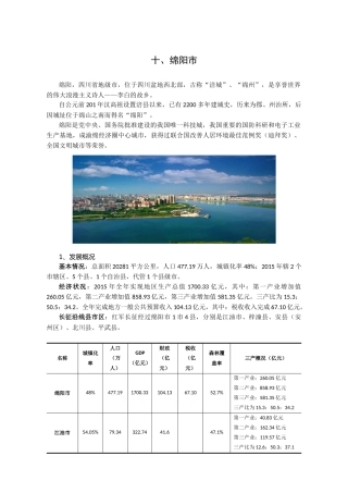 长征沿线地区特色文产资料——绵阳市