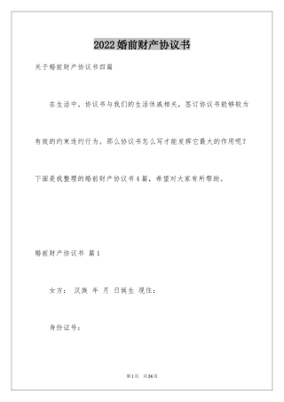 2024婚前财产协议书_13
