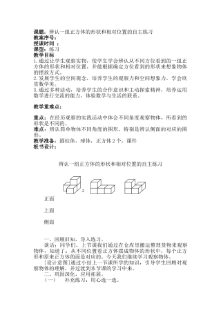 辨认一组正方体的形状和相对位置的自主练习4
