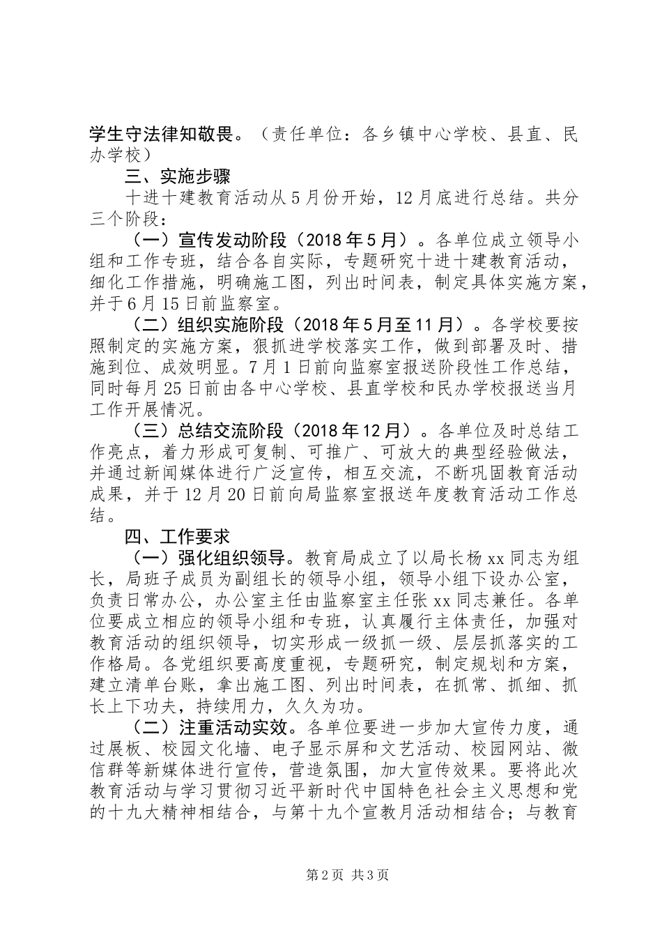XX年党规党纪宣传教育“十进十建”活动方案_第2页