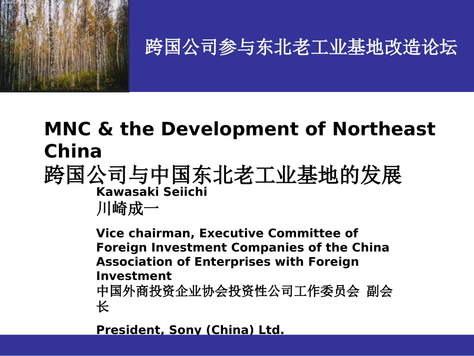 跨国公司与中国东北老工业基地的发展_第1页