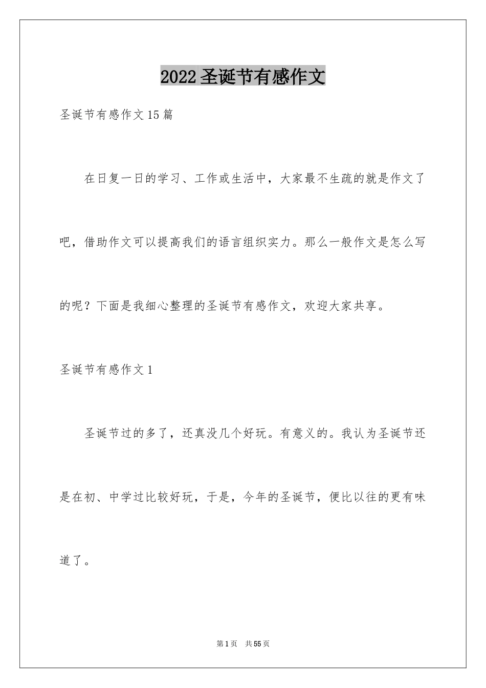2024圣诞节有感作文_第1页