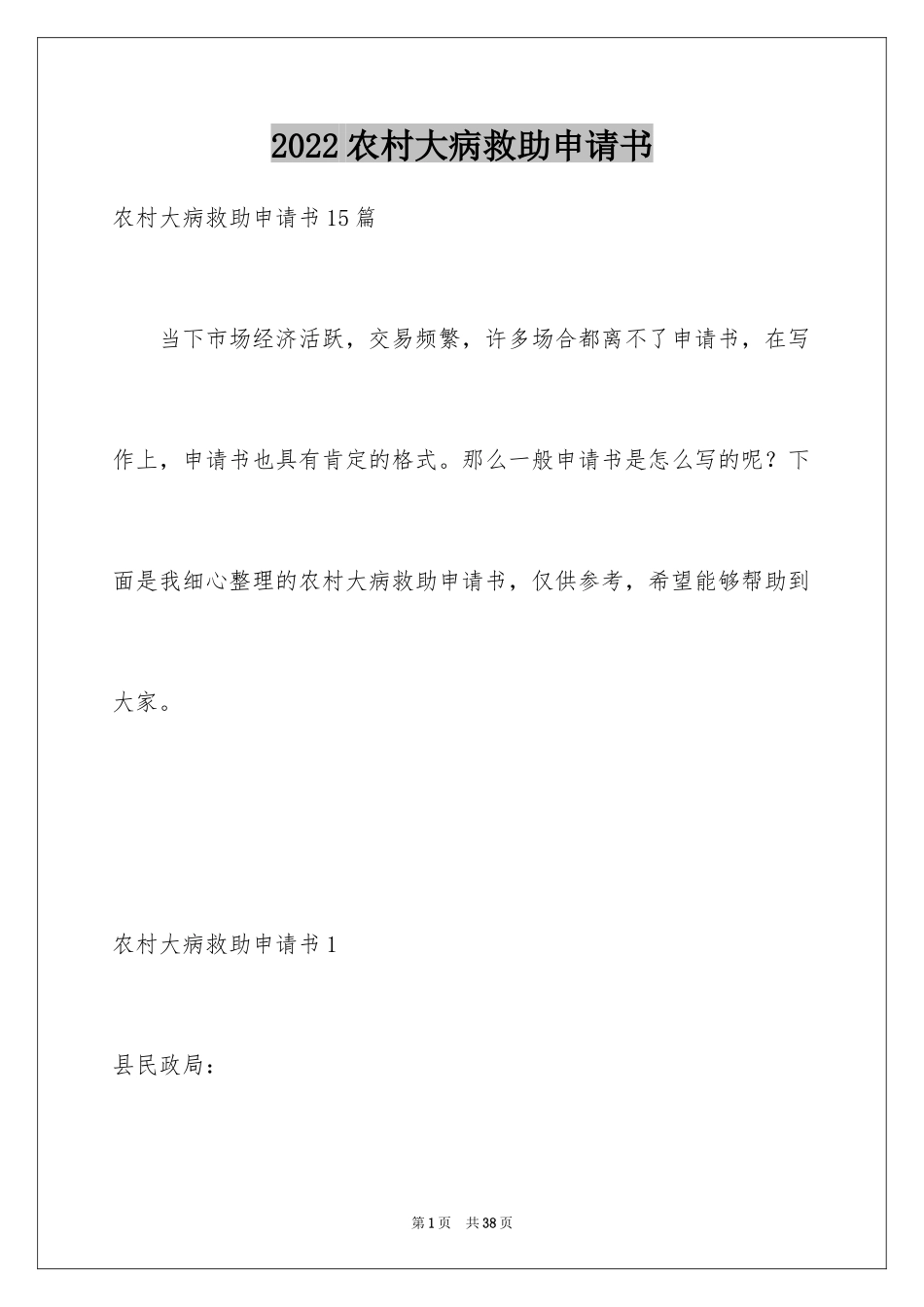 2024农村大病救助申请书_13_第1页