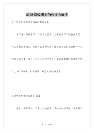 2024写说明文的作文300字_7