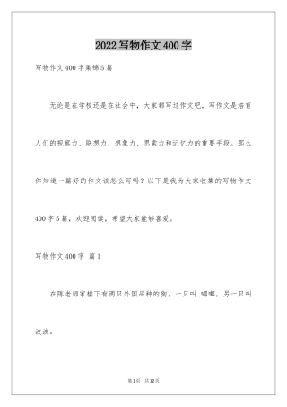 2024写物作文400字_36