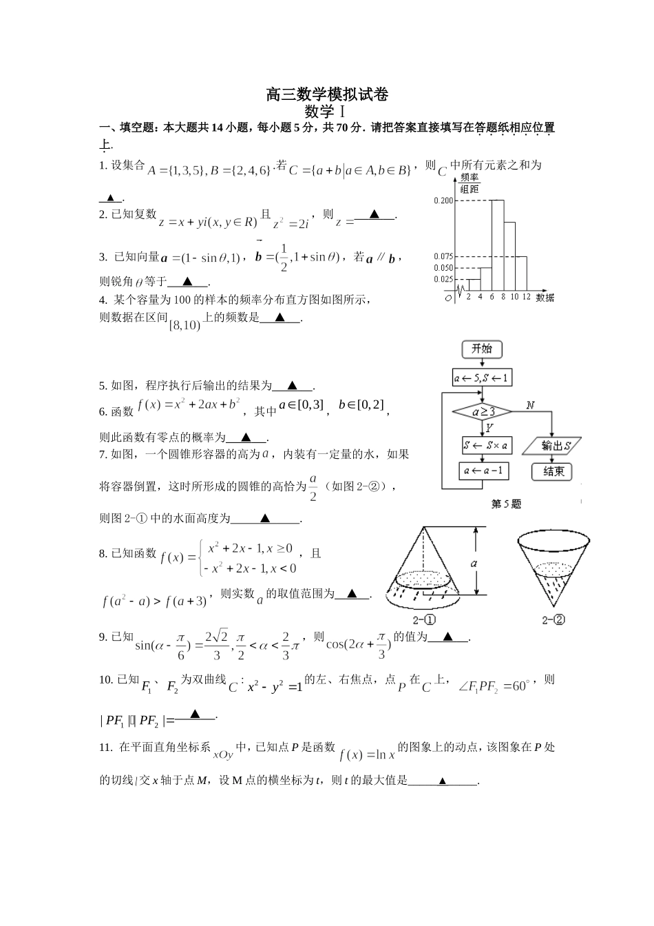 数学模拟试卷1_第1页