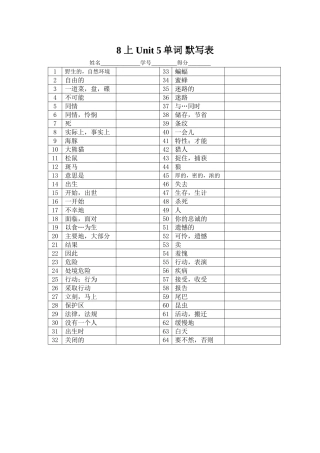 8AU5单词默写
