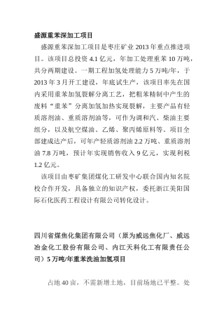 规模化的重苯深加工项目市场调研