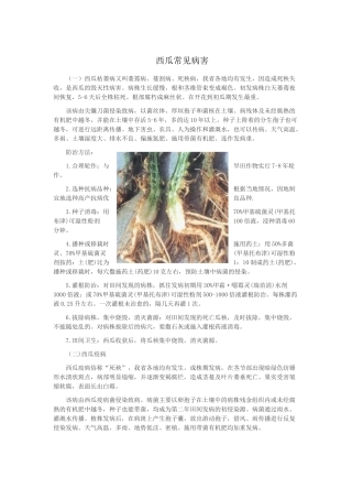 西瓜常见病害