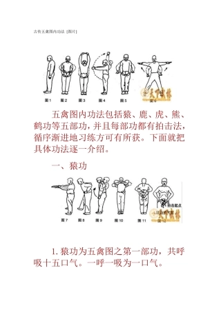 古传五禽图内功法