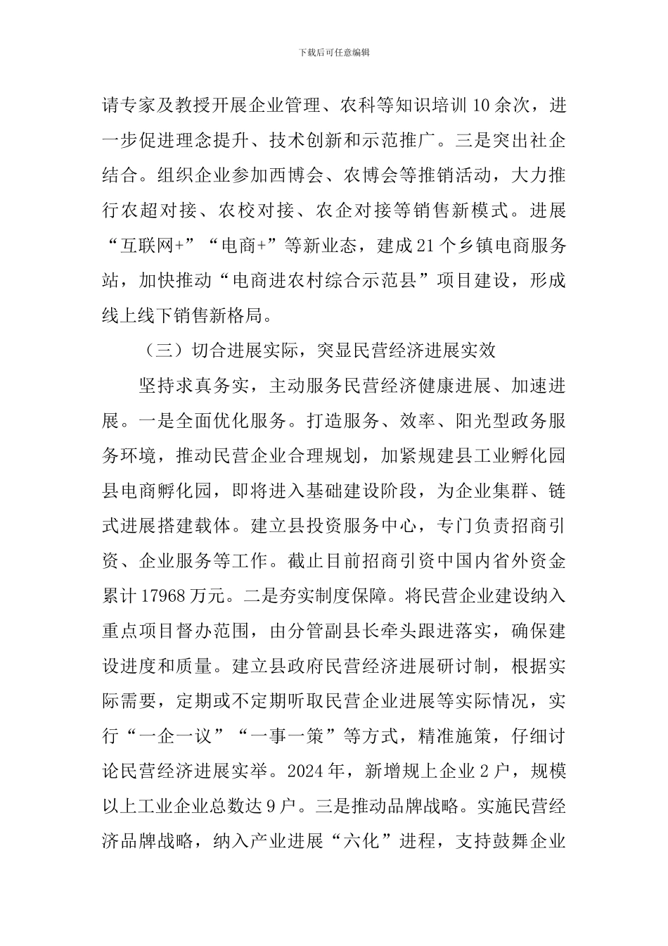 民营经济发展工作报告_第3页