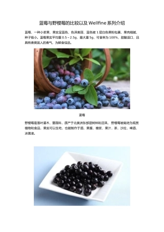 蓝莓与野樱莓的比较以及Wellfine系列介绍