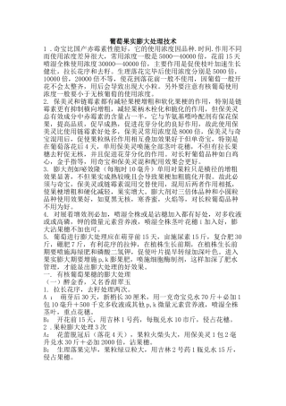 葡萄果实膨大处理技术