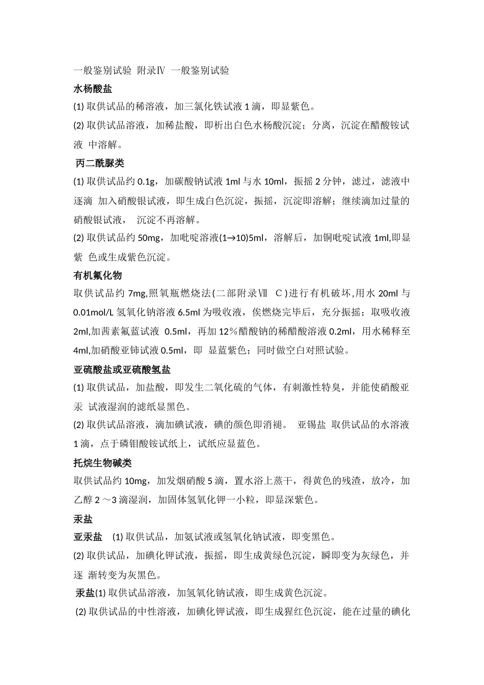 药典收载的一般鉴别试验_第1页