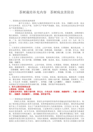 茶树病虫害防治