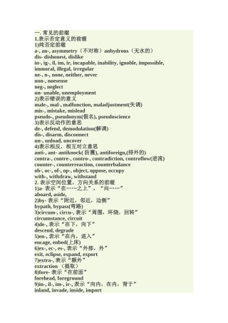 英语构词法表