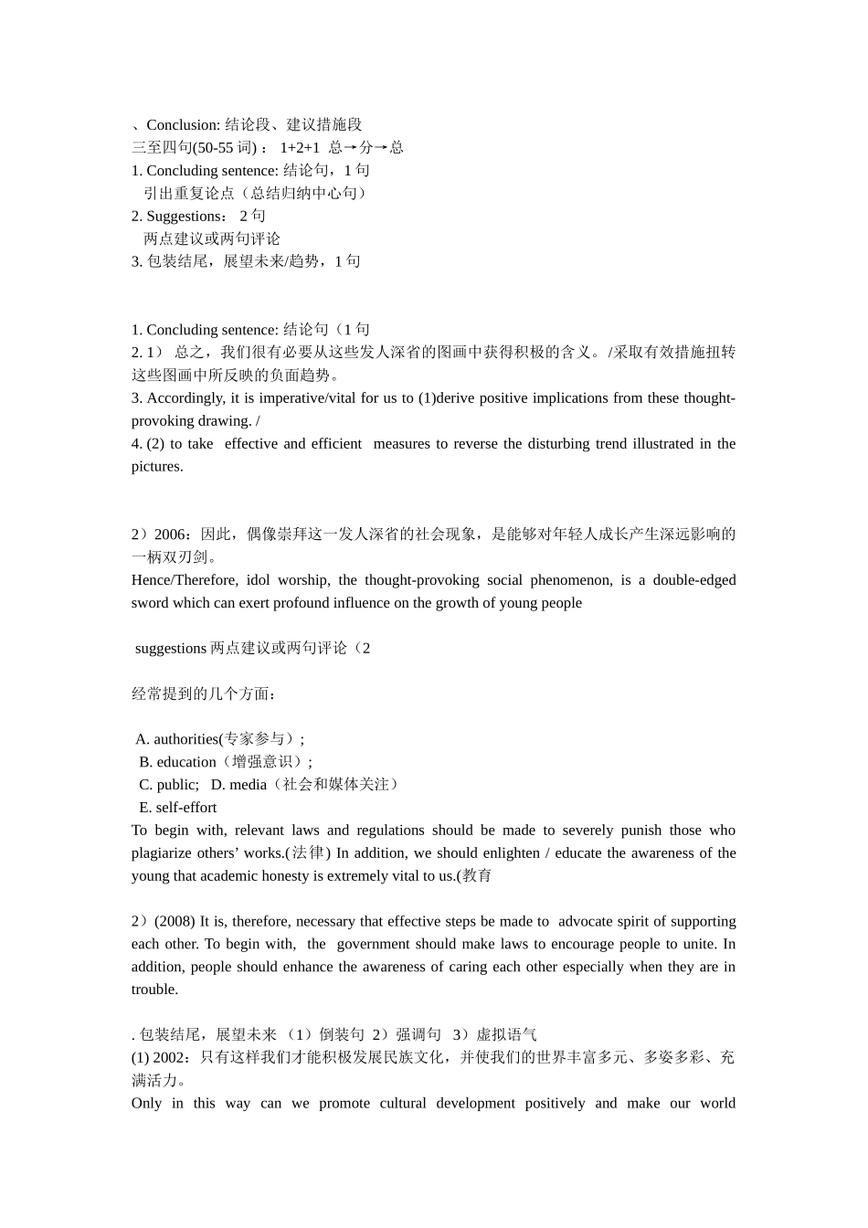 英语六级作文结尾与精彩句_第1页