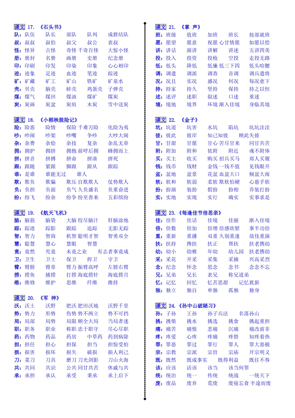 苏教版三年级上生字组词_第3页