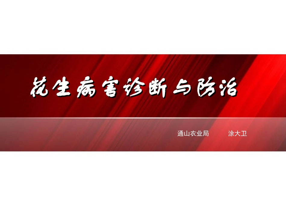 花生常见病虫害诊断与防治_第1页