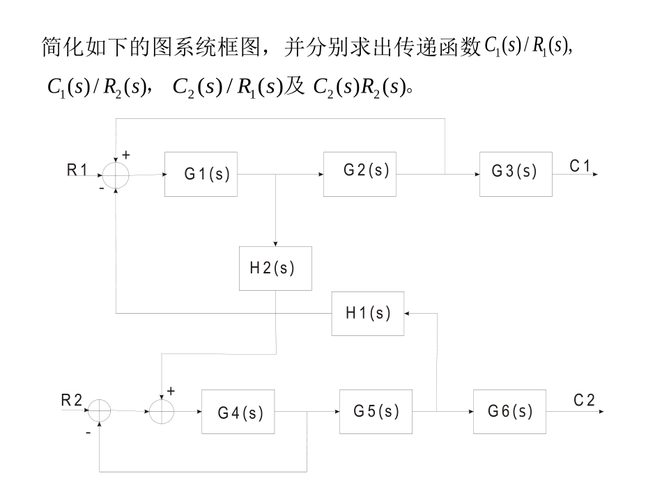 自动控制原理结构图等效变换习题_第1页