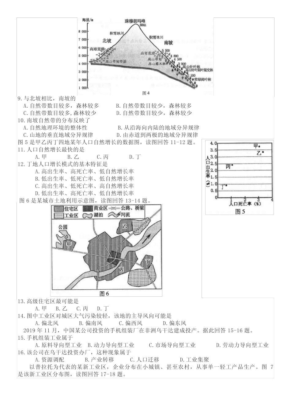 2021年1月福建省普通高中地理学业水平合格性考试 _第2页