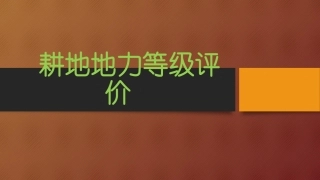 耕地地力等级评价