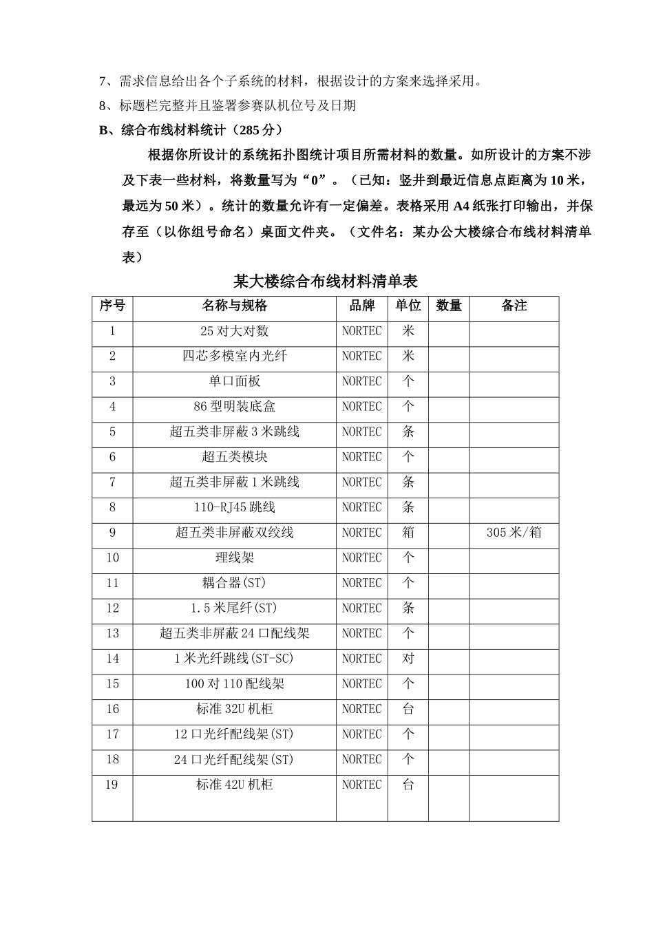 网络综合布线技术技能试题_第2页