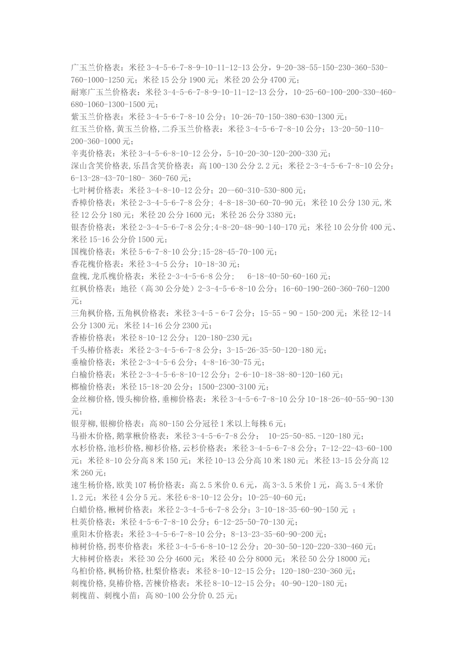 绿化乔木价格_第3页