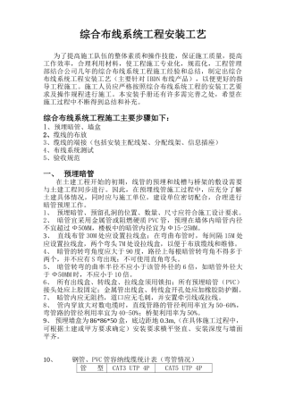 综合布线工艺
