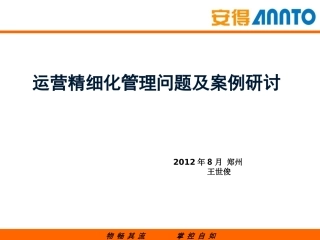 精细化运营管理问题研讨