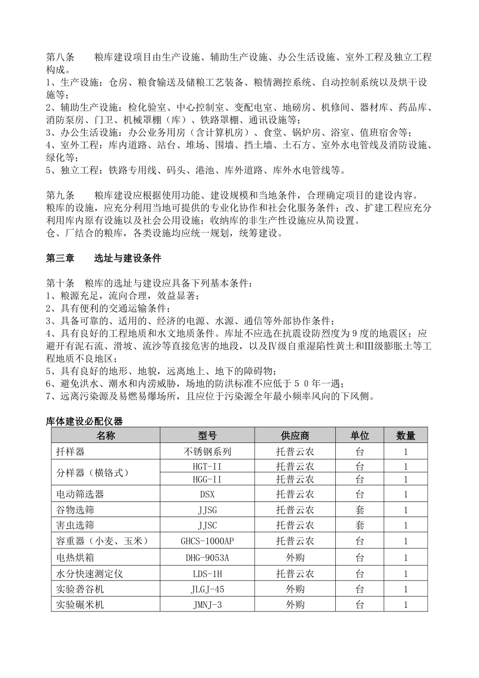 粮食储备库仪器清单_第2页