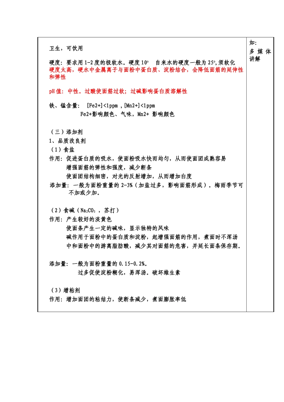 粮油食品加工技术教案(B2-5挂面)_第3页
