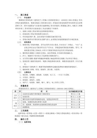 管内配线工程--技术交底
