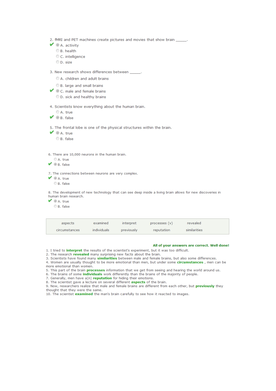 答案：朗文交互英语AcademicConnections3Unit1BiologyBrainsandGender_第3页