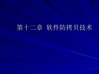 第十二章 软件防拷贝技术