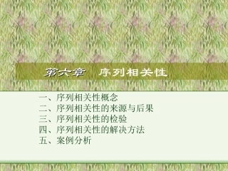 第六章  序列相关性