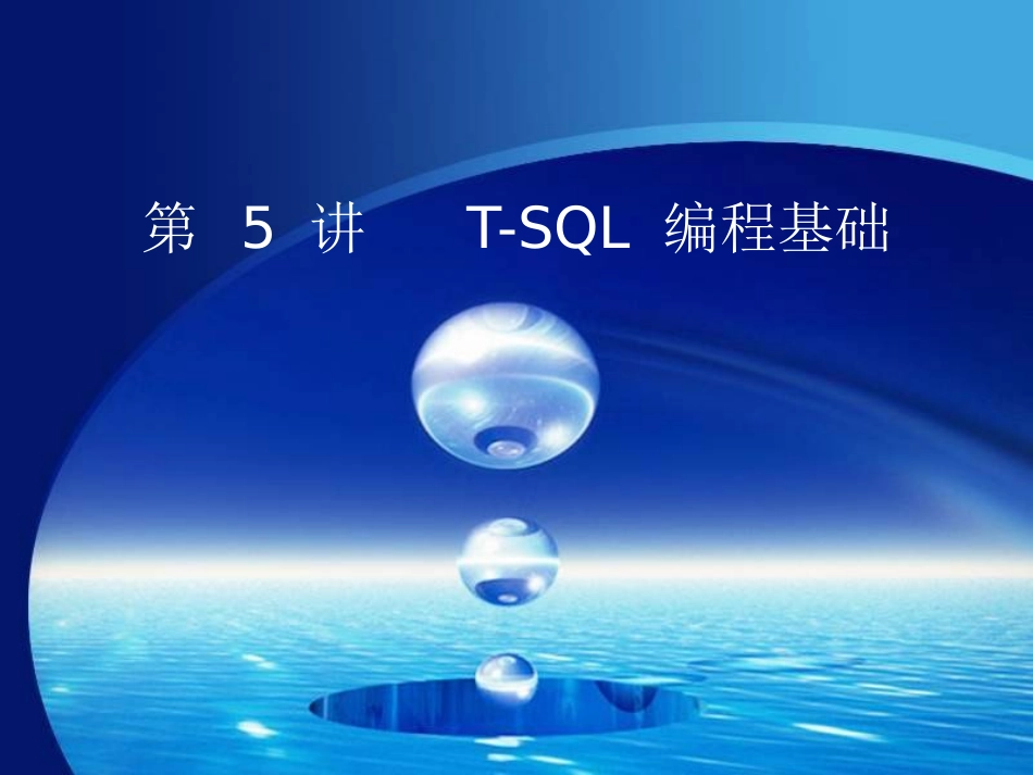 第5讲 T-SQL编程基础_第1页