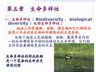 第11节第5章 生命多样性 第六章 生物的分类