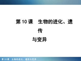 第10课 生物的进化、遗传与变异