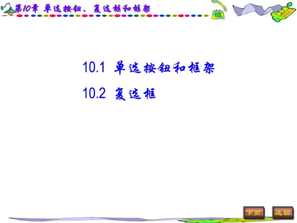 第10章 单选按钮、复选框和框架_第1页