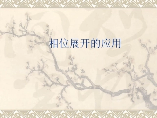 相位展开技术的应用