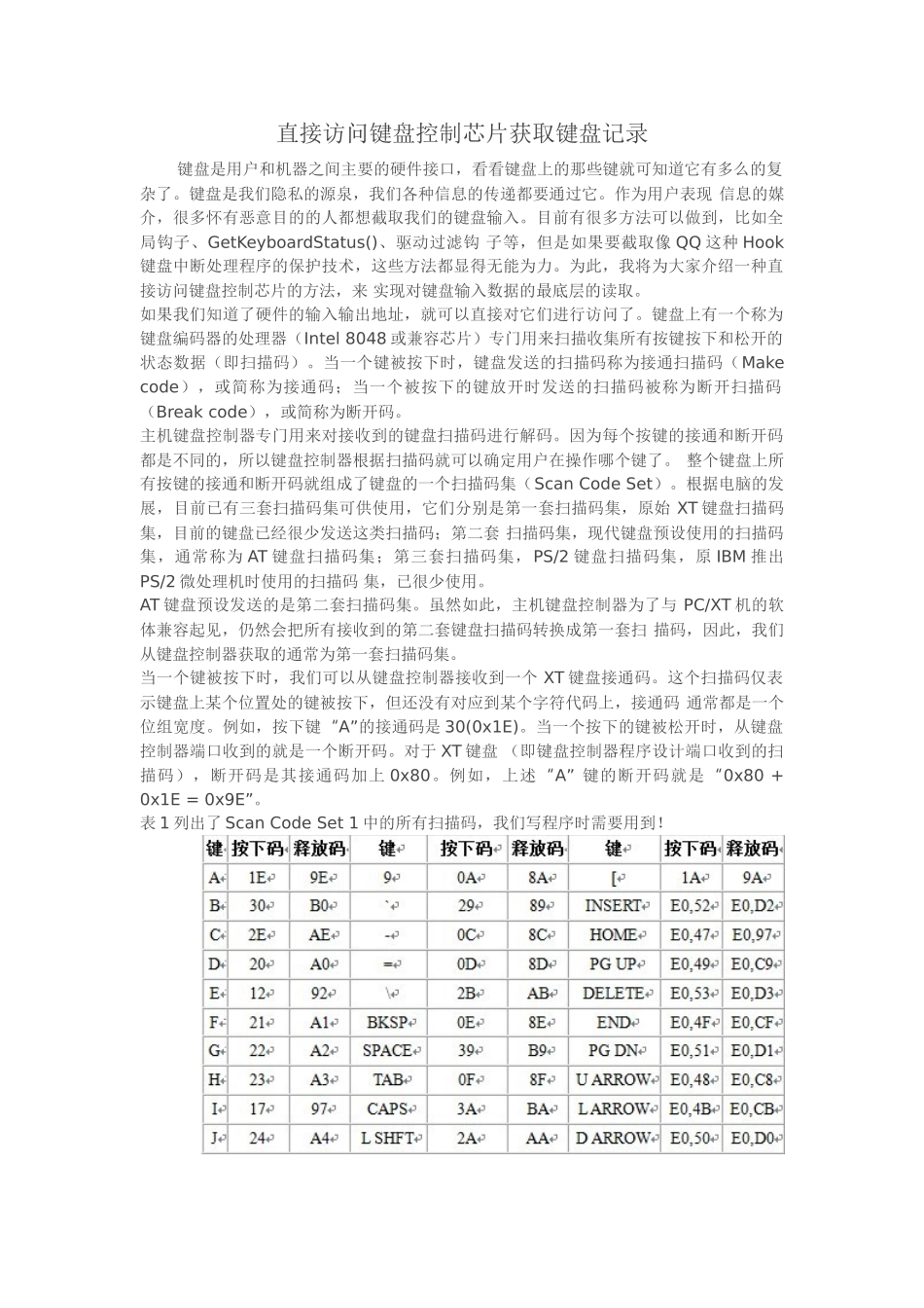 直接访问键盘控制芯片获取键盘记录_第1页