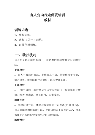 盲人定向行走师资培训教材