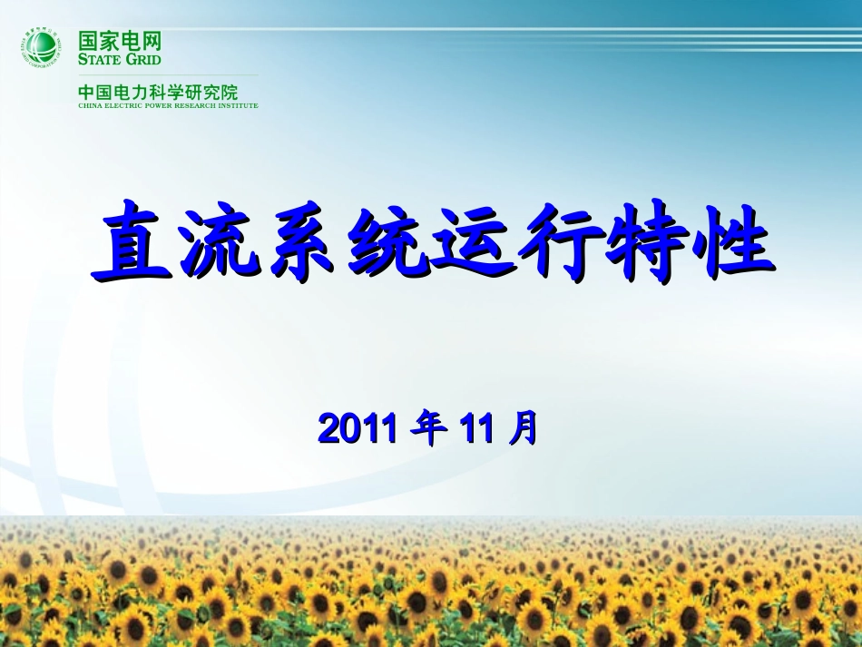 直流系统运行特性_第1页