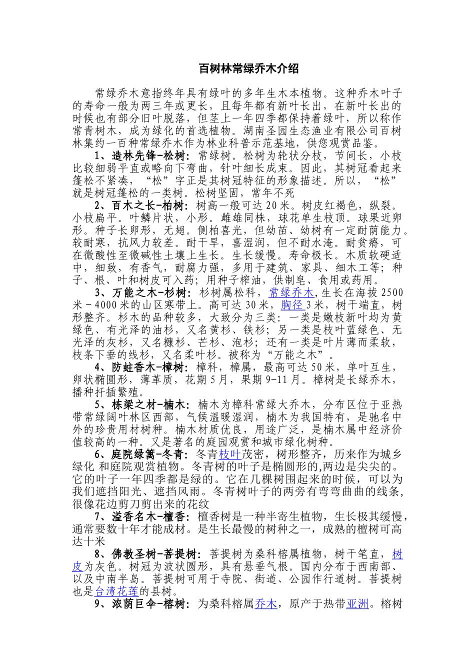 百树林常绿乔木介绍_第1页