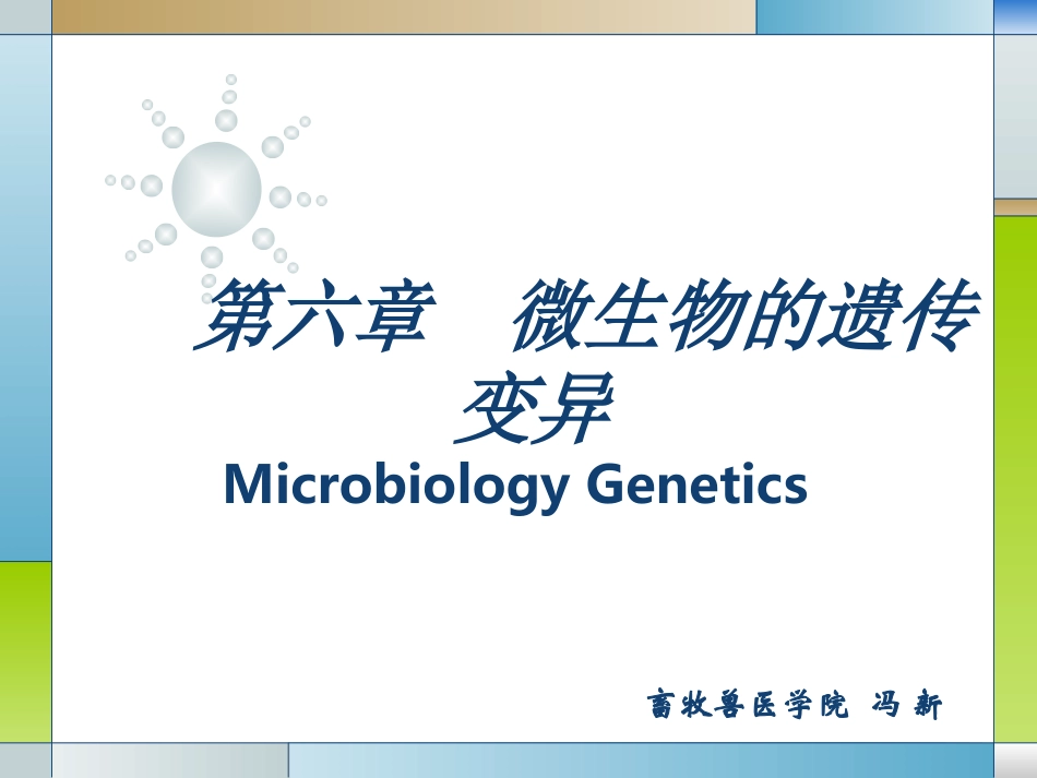 畜牧微生物学 第六章 微生物的遗传与变异_第1页
