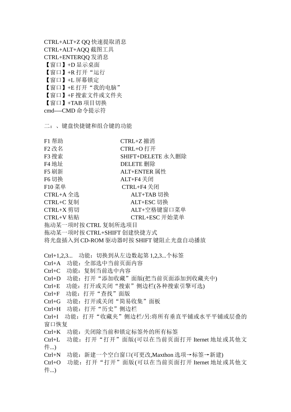 电脑键盘快捷键、组合键功能使用大全_第2页