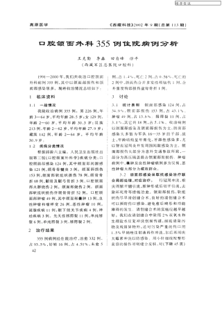 口腔颌面外科355例住院病例分析 