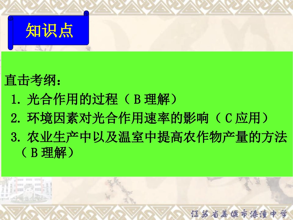 环境因素对光合作用的影响、农业生产及温室中提高农作物产量的方法(2010-12-29)_第1页